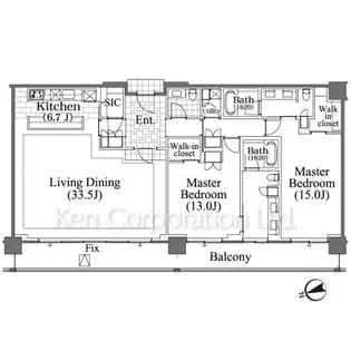 芝浦アイランド ブルームタワー【48階】の間取り