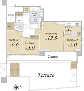 シティハウス神宮北参道【1階】の間取り