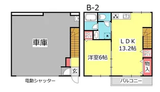 ガレージハウスLB【1階】の間取り