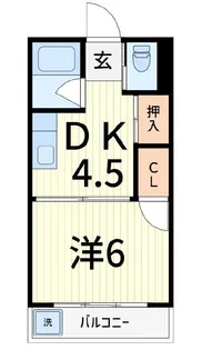 フラワーハイツ【4階】の間取り