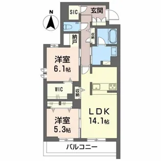 Avance東草深EAST【2階】の間取り