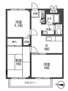 神奈川県相模原市中央区氷川町【マンション】の間取り