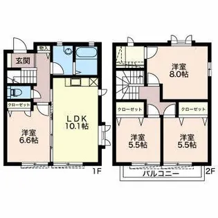 グレイシャス ナガラ【1階】の間取り