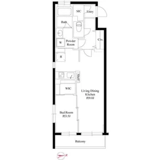 ハーモニーレジデンス新宿四谷【1階】の間取り