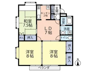 ローレンスパークB棟【2階】の間取り