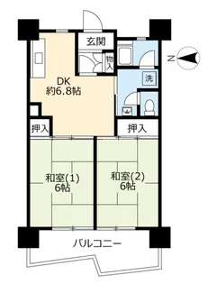 UR武庫川【8階】の間取り
