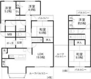 エルタウン学園IV113号棟C棟【4階】の間取り