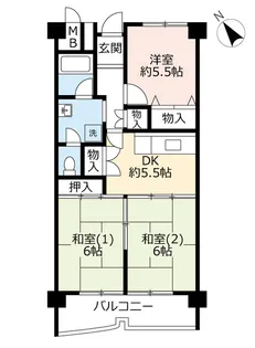 UR南港しらなみ【7階】の間取り