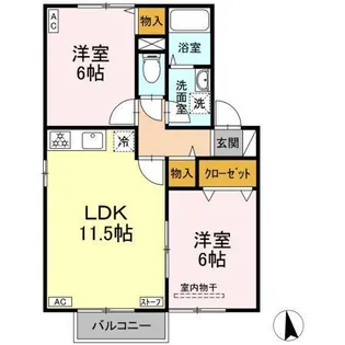 セジュール鷹清水【1階】の間取り