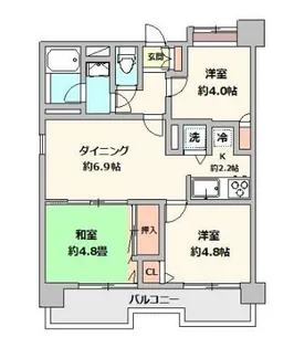 マイキャッスル横浜リバーサイド【1階】の間取り