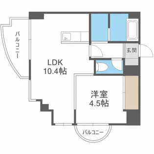 プレサント平和通II【9階】の間取り