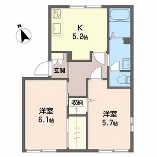 フレグランス牧之郷 B【1階】の間取り