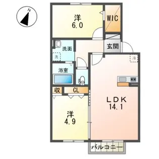 グレースタウン江南H【2階】の間取り