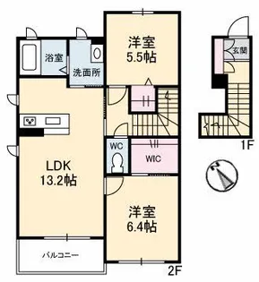 エスペランサ津之郷【2階】の間取り