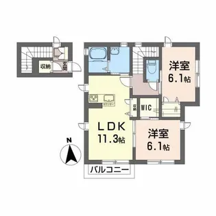 メゾンドアレ【2階】の間取り
