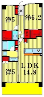 シティテラス松戸【3階】の間取り