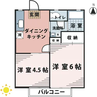 ハイツ滝島B【2階】の間取り