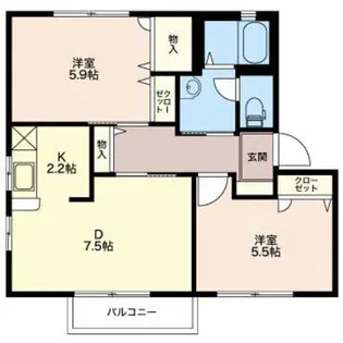 シャーメゾンIWAI【2階】の間取り