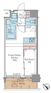 LUXENA+PAWS南行徳【8階】の間取り