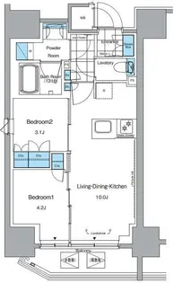 ルフォンプログレ田原町【15階】の間取り