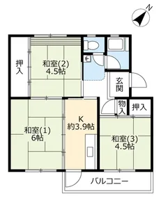 UR鈴蘭台第五【1階】の間取り