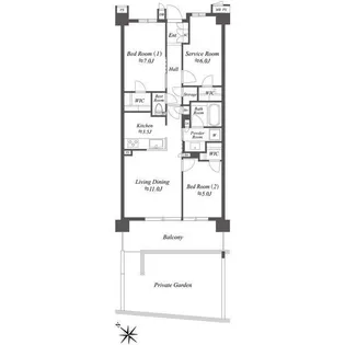 ザ・ケンジントン・レジデンス横濱片倉【1階】の間取り