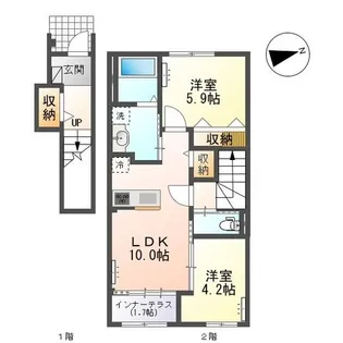 光明寺字山屋敷新築アパート【2階】の間取り