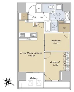 ザ・パークハウス神戸三宮【18階】の間取り