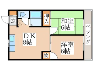 第2マンションコスモ【1階】の間取り