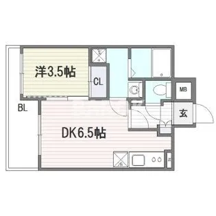 ラフィネス薬院イーストタワー【4階】の間取り