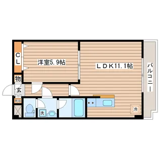 グローリアスビュー【3階】の間取り