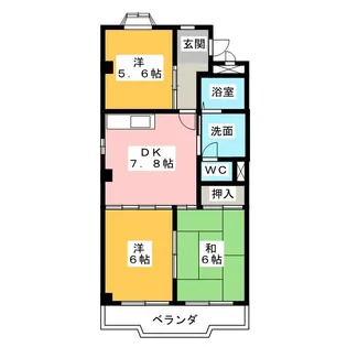 カーム桜作【2階】の間取り