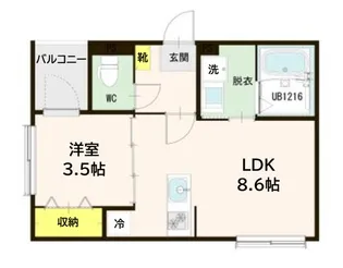 ハーモニーテラス中倉IV【1階】の間取り