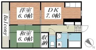 ハイツアキモトA【1階】の間取り
