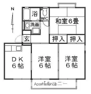 エレガントタウン上松B棟【1階】の間取り