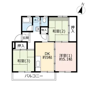 UR飯島【5階】の間取り