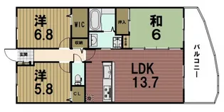 RM西大津ラクスヒルズ【6階】の間取り