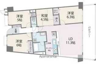 アイランドシティ・インフィニガーデンイースト棟【7階】の間取り