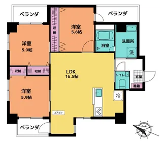 オウルハウス【2階】の間取り