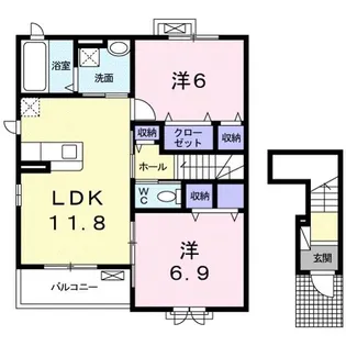 ソレイユ追分【2階】の間取り