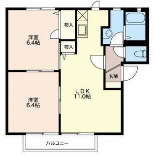 フローラルパークコート【1階】の間取り