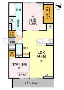 トリシアノーステラス【3階】の間取り