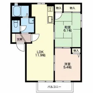 セントラルアイラ B【2階】の間取り