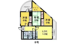 三国ヶ丘セレニテ【7階】の間取り
