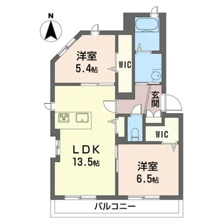 カハラガーデンII【1階】の間取り