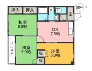 高知県高知市高須2【マンション】の間取り