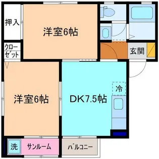 シャルムN-I B棟【2階】の間取り