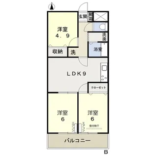 岡山県岡山市北区辰巳【マンション】の間取り