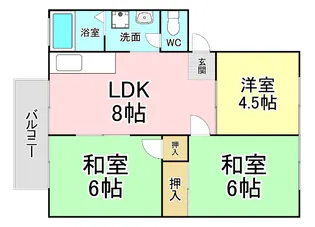 ウィンディアちぐさ【2階】の間取り
