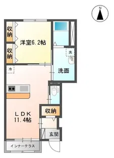 クレシアコートA【1階】の間取り